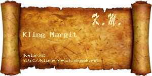 Kling Margit névjegykártya
